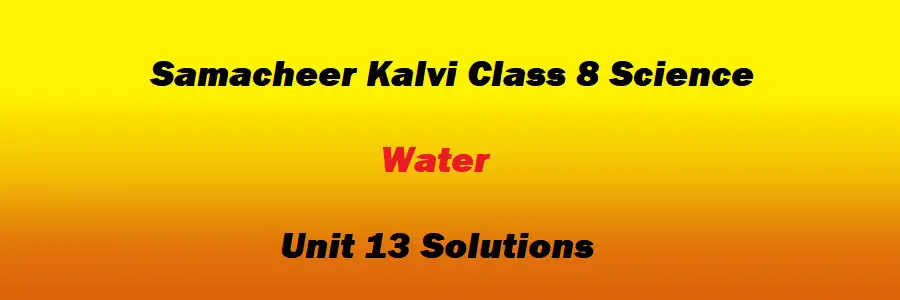 Samacheer Kalvi Class 8 Science Unit 13 Water Solutions