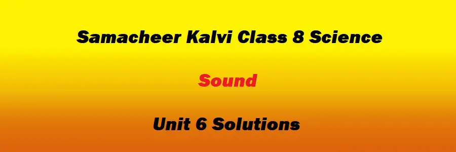 Samacheer Kalvi Class 8 Science Unit 6 Sound Solutions