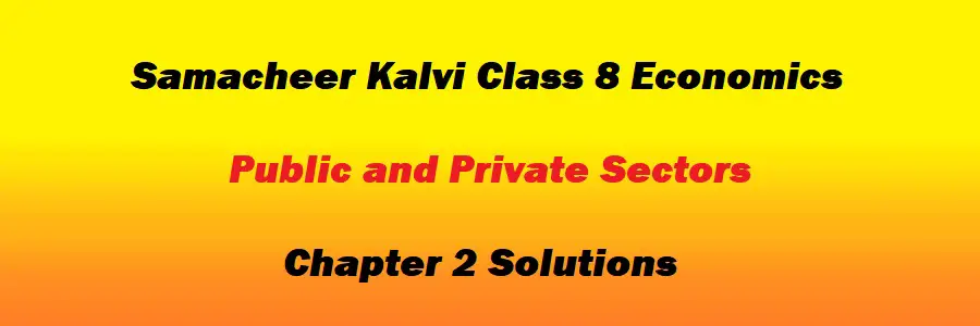 Samacheer Kalvi Class 8 Economics Chapter 2 Public and Private Sectors Solutions