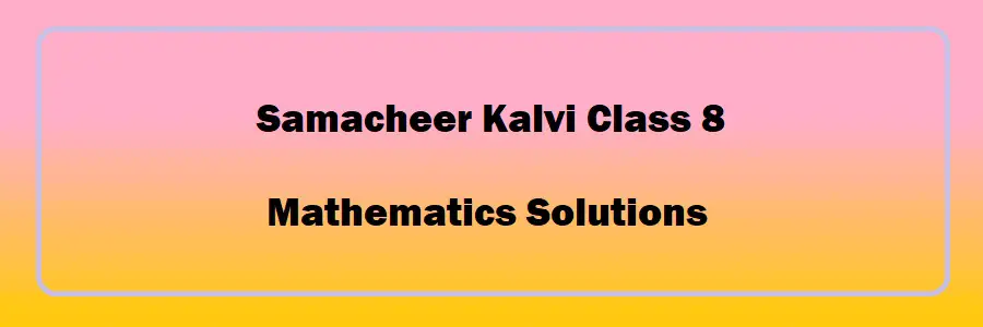 Samacheer Kalvi Class 8 Mathematics Solutions