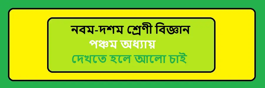 NCTB Class 9-10 Science Bengali Version Chapter 5 দেখতে হলে আলো চাই Solution