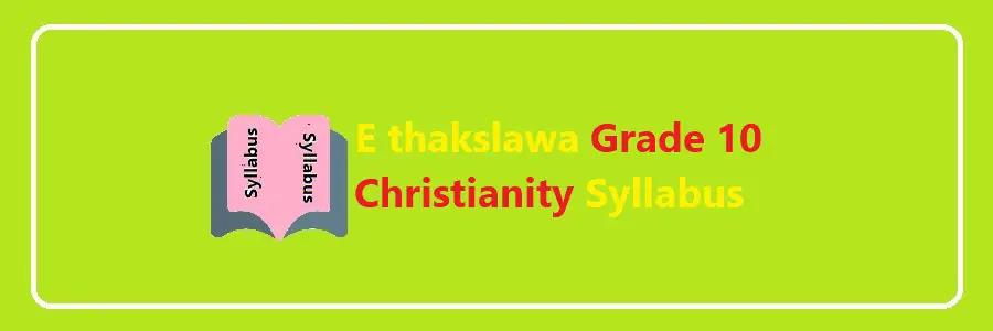 E thakslawa Grade 10 Christianity Syllabus