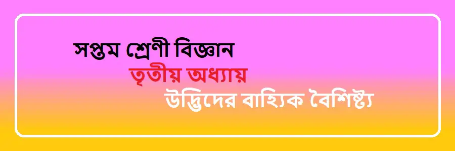 NCTB Class 7 Science Bengali Version Chapter 3 উদ্ভিদের বাহ্যিক বৈশিষ্ট্য Solution